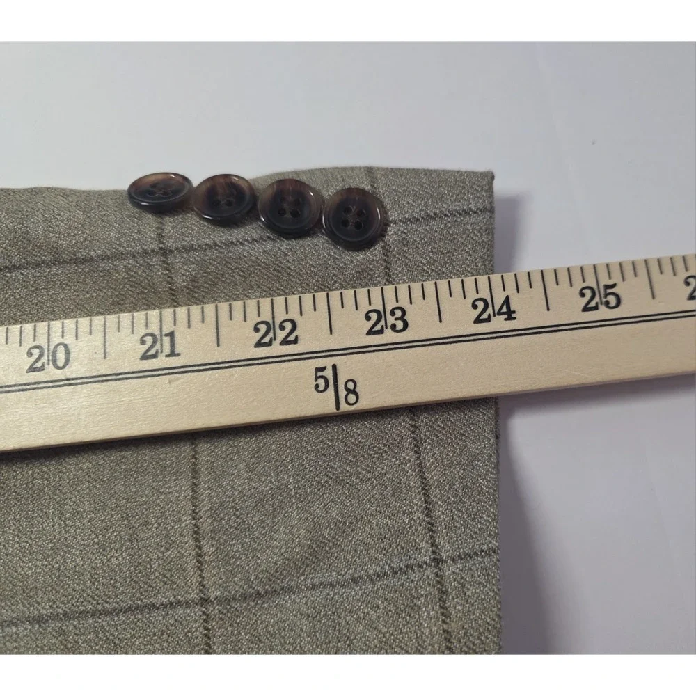 Lauren Ralph Lauren Mens‎ Size 40R Silk Blend Brown Check Blazer